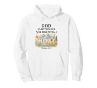 God Is Within Her She Will Not Fall Psalm 46:5 Watercolor Sudadera con Capucha