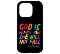 God is Within Her She Will Not Fall Shirt Carcasa para iPhone 15 Pro
