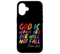 God is Within Her She Will Not Fall Shirt Carcasa para iPhone 16