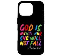 God is Within Her She Will Not Fall Shirt Carcasa para iPhone 16 Pro