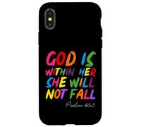 God is Within Her She Will Not Fall Shirt Carcasa para iPhone X/XS