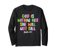 God is Within Her She Will Not Fall Shirt Manga Larga