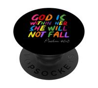 God is Within Her She Will Not Fall Shirt PopSockets PopGrip Adhesivo