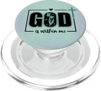God is Within Me Will I Not Fall Mint Psalm 46:5 Bible Verse PopSockets PopGrip para MagSafe