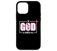 God is Within Me Will I Not Fall Psalm 46:5 Bible Verse Pink Carcasa para iPhone 12 Mini