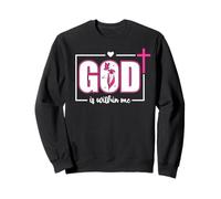 God is Within Me Will I Not Fall Psalm 46:5 Bible Verse Pink Sudadera