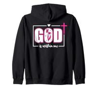 God is Within Me Will I Not Fall Psalm 46:5 Bible Verse Pink Sudadera con Capucha