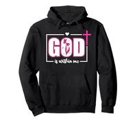 God is Within Me Will I Not Fall Psalm 46:5 Bible Verse Pink Sudadera con Capucha