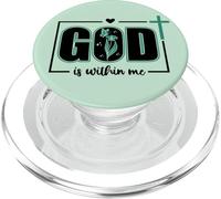 God is Within Me Will I Not Fall Psalm 46:5 Bible Verse Sage PopSockets PopGrip para MagSafe