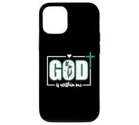 God is Within Me Will I Not Fall Psalm 46:5 Teal Bible Verse Carcasa para iPhone 12/12 Pro