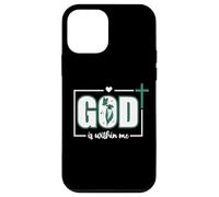 God is Within Me Will I Not Fall Psalm 46:5 Teal Bible Verse Carcasa para iPhone 12 Mini