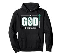 God is Within Me Will I Not Fall Psalm 46:5 Teal Bible Verse Sudadera con Capucha
