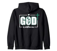 God is Within Me Will I Not Fall Psalm 46:5 Teal Bible Verse Sudadera con Capucha