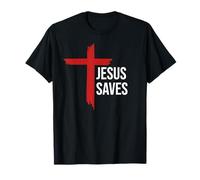 God Jesus Saves Sign Cross Christian Minimal Religious Faith Camiseta