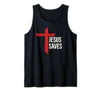 God Jesus Saves Sign Cross Christian Minimal Religious Faith Camiseta sin Mangas