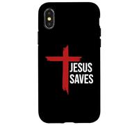 God Jesus Saves Sign Cross Christian Minimal Religious Faith Carcasa para iPhone X/XS