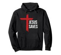 God Jesus Saves Sign Cross Christian Minimal Religious Faith Sudadera con Capucha