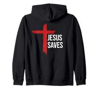 God Jesus Saves Sign Cross Christian Minimal Religious Faith Sudadera con Capucha