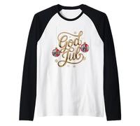 God Jul Noruega Feliz Navidad Noruego Camiseta Manga Raglan
