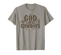 God Loves Cowboys Western Rodeo Country Faith Cowboy Camiseta
