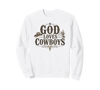 God Loves Cowboys Western Rodeo Country Faith Cowboy Sudadera