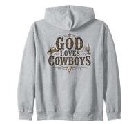 God Loves Cowboys Western Rodeo Country Faith Cowboy Sudadera con Capucha