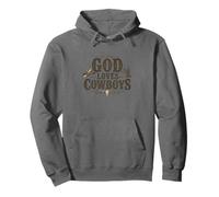God Loves Cowboys Western Rodeo Country Faith Cowboy Sudadera con Capucha