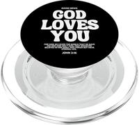 God Loves You (Juan 3:16) Versículo de la Biblia (en la Parte Posterior) Cristiano PopSockets PopGrip para MagSafe