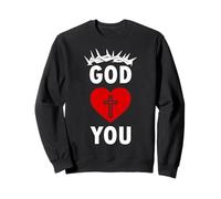God Loves You RELIGIOS Cristianos JESÚS Sudadera