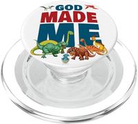 God Made Me - Christian Faith Kids Dinosaur Creation PopSockets PopGrip para MagSafe