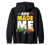 God Made Me - Christian Faith Kids Dinosaur Creation Sudadera con Capucha