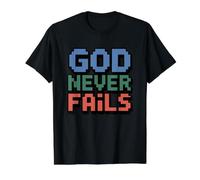 God Never Fails Camiseta gráfica económica, Hombre, Negro, M