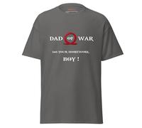 God of War Parody - Camiseta para jugadores con texto en inglés "Do Your Homework BOY", camiseta de algodón negra hecha por fanáticos para padres y jugadores geek, gris oscuro, S