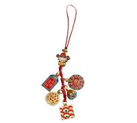 God of Wealth Charm, Chino Traditional Figurine, Lucky Bag Pendant, Prosperity Backpack Ornament, Decorative Amulet, Automotive Hanging Trim, for Fortune, Blessings, Protection