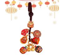 God of Wealth Charm, Chino Traditional Figurine, Lucky Bag Pendant, Prosperity Backpack Ornament, Decorative Amulet, Automotive Hanging Trim, for Fortune, Blessings, Protection