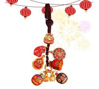 God of Wealth Charm, Creature Bag colgante, 3,94 in Chinese Traditional Figurine, Backpack Ornament, Automotive Trim, Ideal para la atracción y la prosperidad