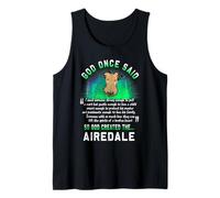 God Once Said Airedale Terrier Dog Lover Funny Puppy Camiseta sin Mangas