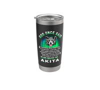 God Once Said Akita Dog Lover Funny Dogs Puppy Vaso térmico de acero inoxidable de doble pared