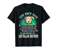 God Once Said Australian Shepherd Dog Lover Funny Puppy Camiseta gráfica económica