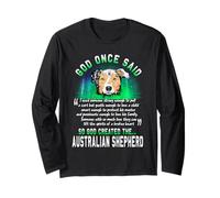 God Once Said Australian Shepherd Dog Lover Funny Puppy Manga Larga