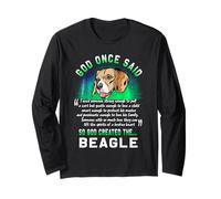 God Once Said Beagle Dog Lover Funny Puppy Manga Larga