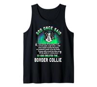 God Once Said Border Collie Dog Lover Funny Puppy Camiseta sin Mangas