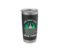 God Once Said Boston Terrier Dog Lover Funny Puppy Vaso térmico de acero inoxidable de doble pared