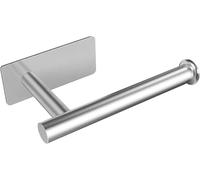 God - Portarrollos de papel higiénico, autoadhesivo, acero inoxidable SUS 304, no requiere taladrar, para baño (latón cepillado), cuadrado y plateado