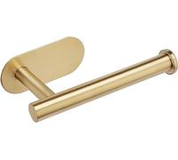 God - Portarrollos de papel higiénico, autoadhesivo, acero inoxidable SUS 304, no requiere taladrar, para baño (latón cepillado), dorado