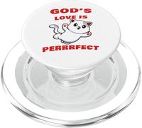 God’s Love is Perrrfect: Kids & Adult Kitten Christian Faith PopSockets PopGrip para MagSafe