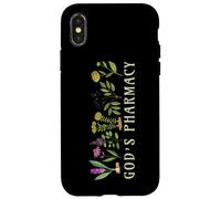 God’s Pharmacy Healing Herbs Row Gardening Meme Carcasa para iPhone X/XS