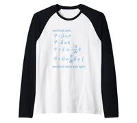 God Said And Then There Was Light Camiseta de Matemáticas Funny Camiseta Manga Raglan