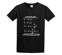 God Said and Then There Was Light Match Science Religious Funny O-Neck 100% Cotton Short Sleeve Unisex T-Shirt L