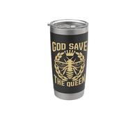 God Save The Queen Bee Whisperer ama a las abejas de miel Apicultura Vaso térmico de acero inoxidable de doble pared